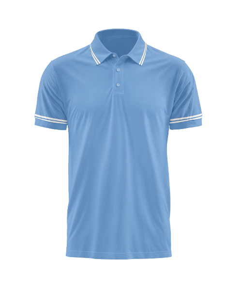 200 GSM Adult Striped Polycotton Golfers - Light Blue