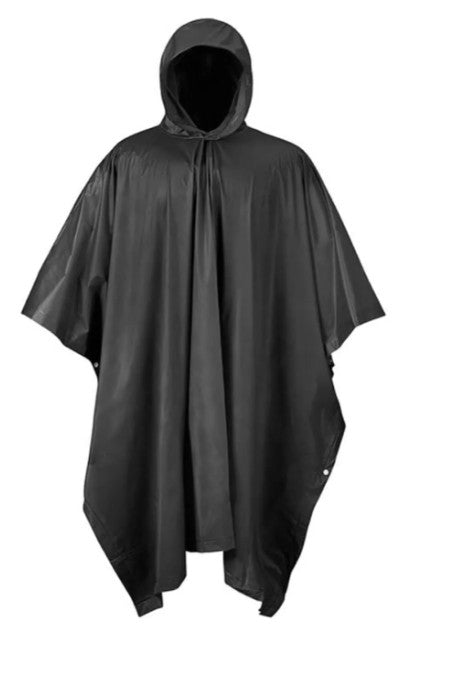 Rubberized Poncho Black